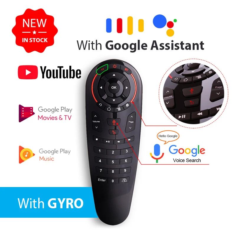 G30 Google Voice Air Mouse G30S 2,4 GHz Wireless Diaľkové ovládanie Asistent AirMouse pre Xiaomi X96max MAG 232 HTV 5 TV box