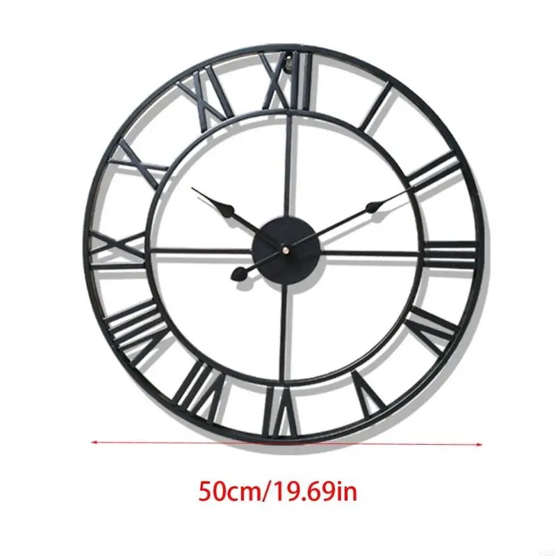 G32f DIY veľké 3D nástenné hodiny nálepka Kovové hodinky Rímske číslice tiché, ktoré nie je možné, d