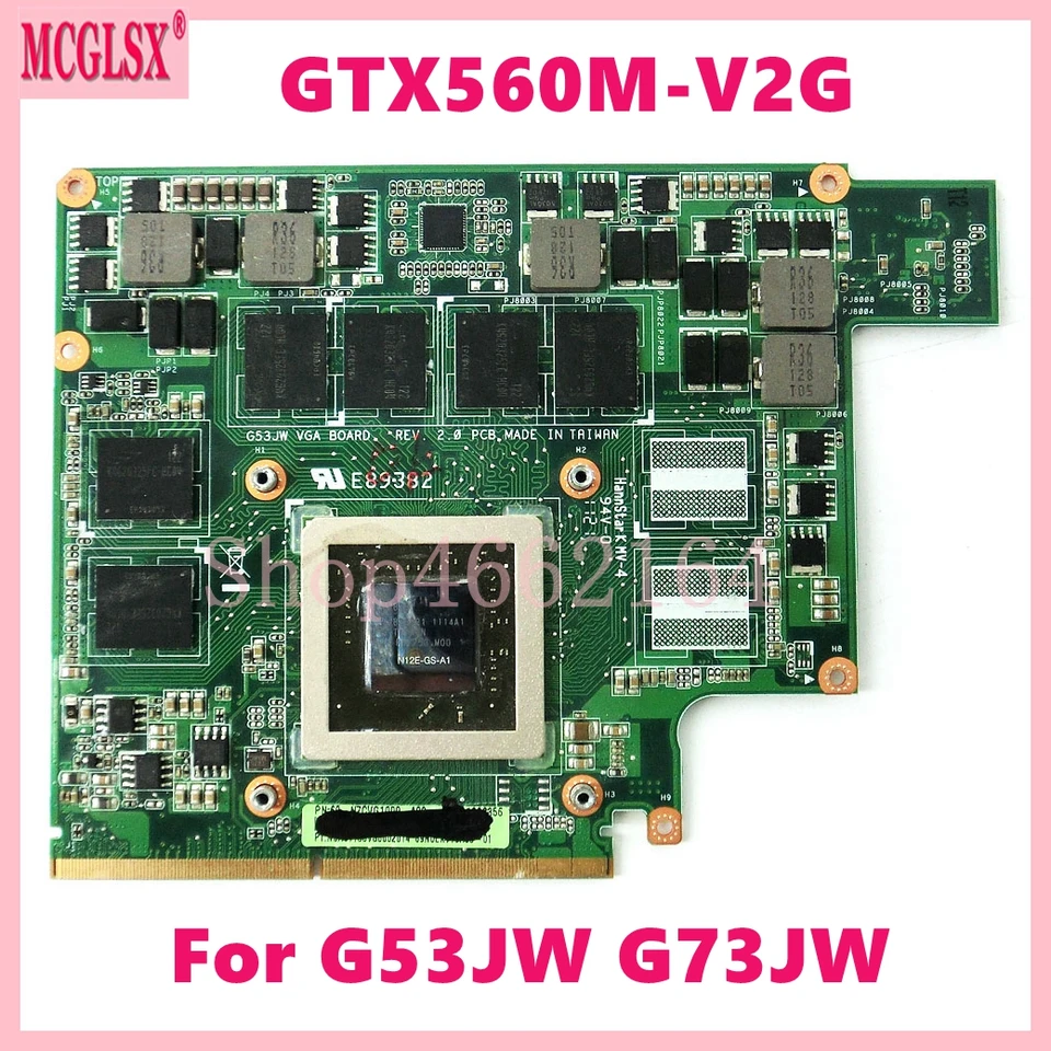 G53JW GTX460M-V1.5G / GTX560M-V2G VGA Grafická karta pre ASUS ROG G53SW G53SX G53JW G73SW G73JW LAPTOP Graphics Cards