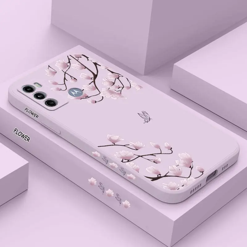 G60 estetický kvetina silikónový puzdro pre Motorola Moto G84 G42 G52 G62 G60 Power G34 G72 G40F G24 G54 G60S G82 G100 Kryt