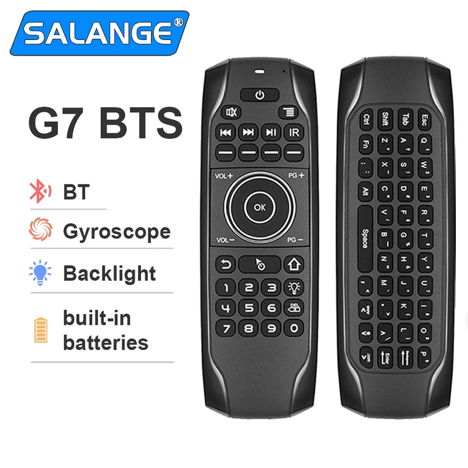 G7BTS G7R/V Pro BT5.0 Air Mouse Gyroscope 2.4g Wireless s hlasom IR učenie inteligentného televízneho boxu diaľkové ovládanie s klávesnicou