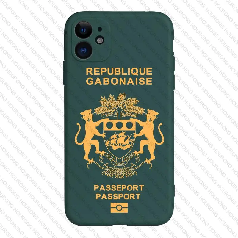 Gabon Passport Cover Case pre iPhone 16 15 14 Pro Max 13 12 11 Mini x xs xr 7 8 6s plus SE