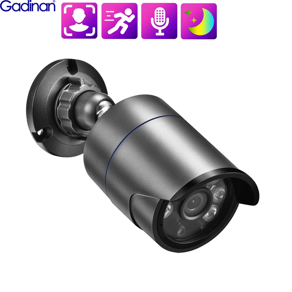 Gadinan ultrahd 4K 8MP Outdoor Security Face detekcia IP Poe Camera 3840x2160 Dvojité svetlo Human Detection Farebné nočné videnie