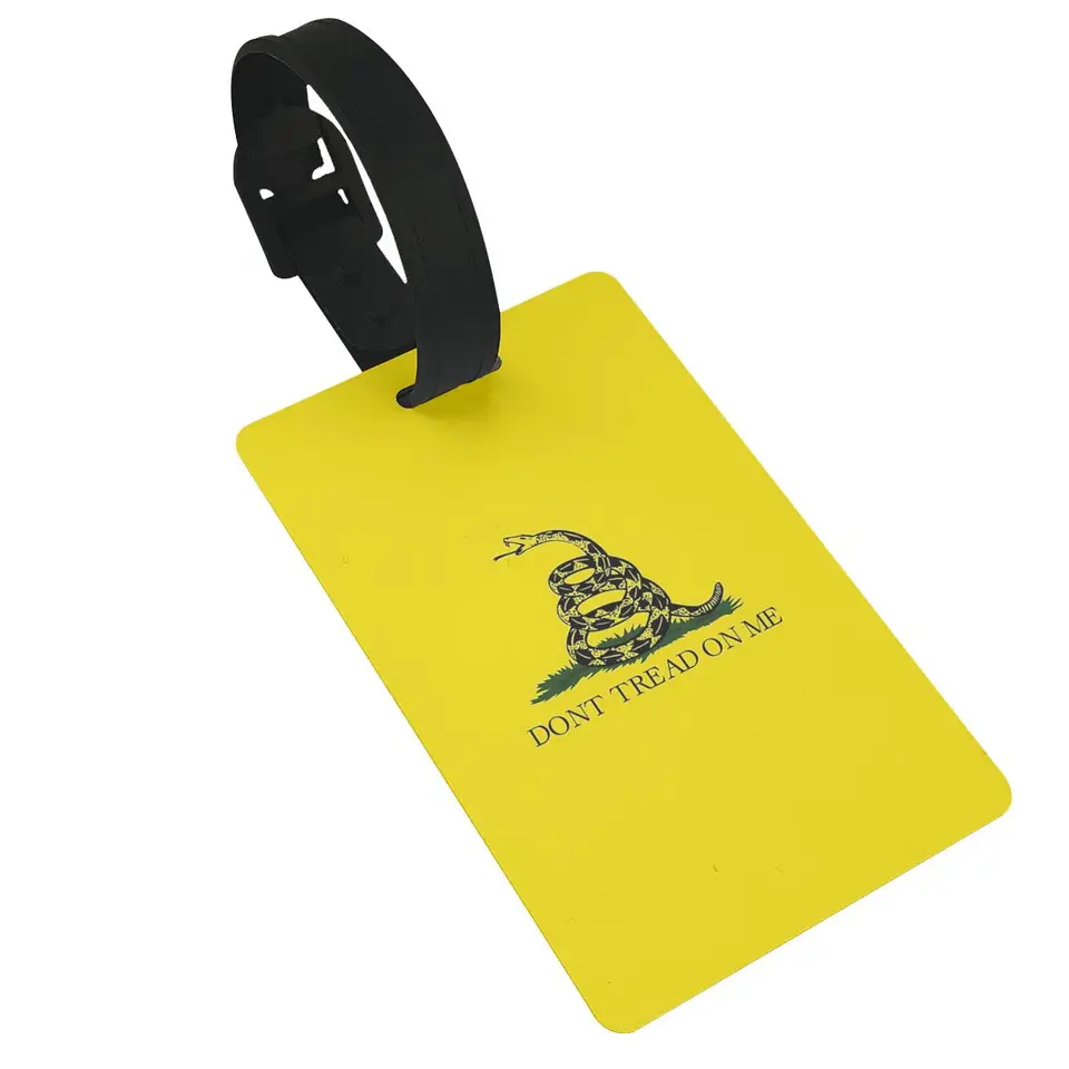 Gadsden Flag Luggage Tags Suricase Accessories Travel PVC Cute Bagige Boarding Tag