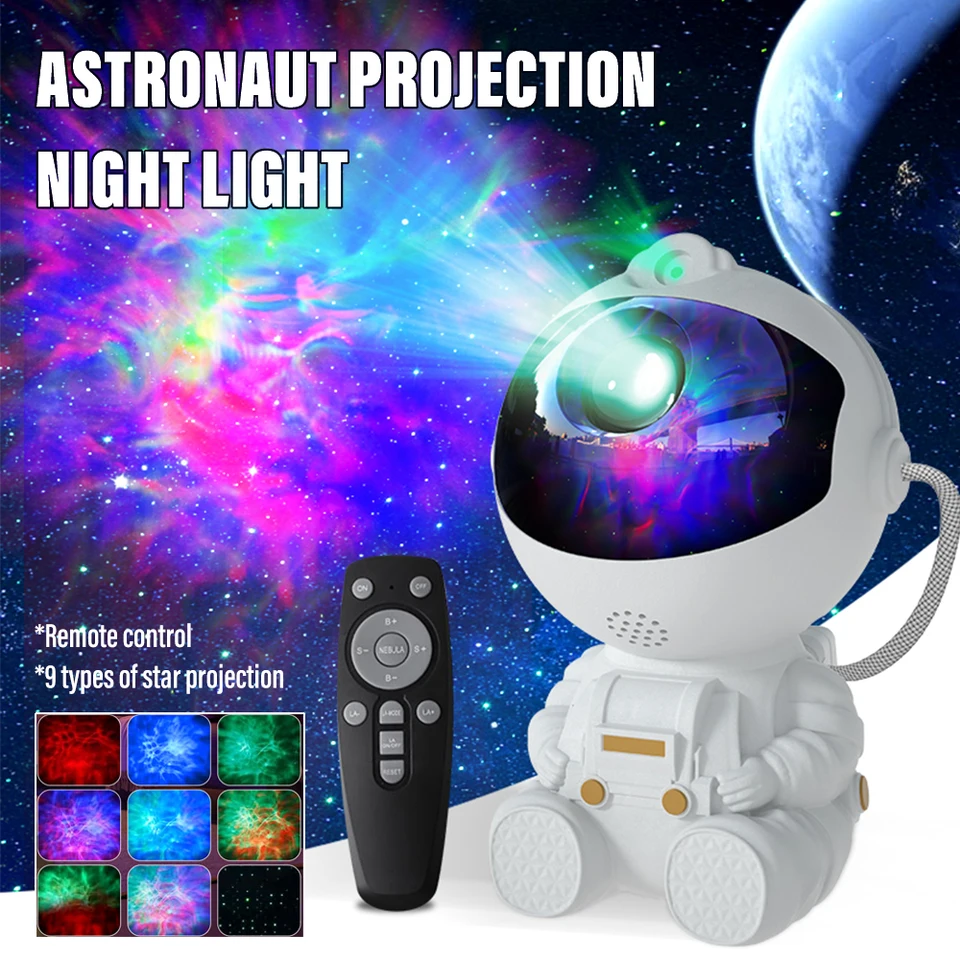 Galaxy Projector Astronaut Hmlový projektor so vzdialenými nočnými svetlami pre dospelých, detská herňa/domáce kino/strop/darček