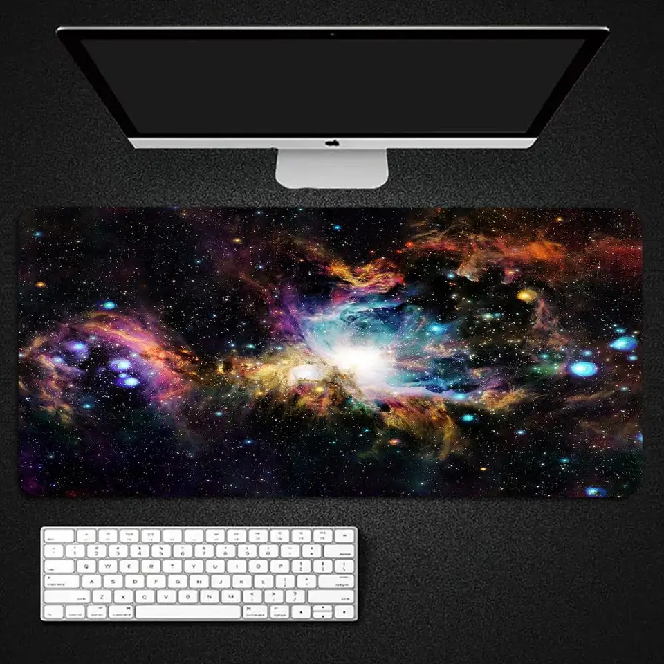 Galaxy Space Universe Mouse Pad XXL Gaming Accessories Office Gamer Keyboard Desk Mat Non-Slip Notebook Notebook Gumber Mousepad