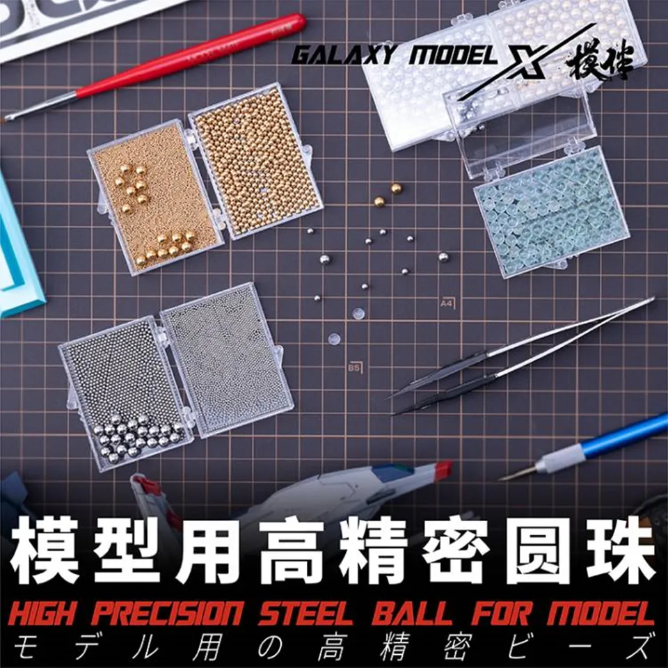 Galaxy T08D01-15 Vysoko presná oceľová guľová mosadz guľôčková korálka Viaceré veľkosti pre gundam model budov
