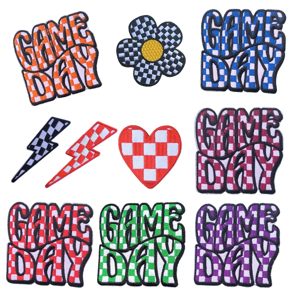 Game Day Emblem Obliekanie doplnky odznak Nálepka vyšívanej výšivky železné záplaty