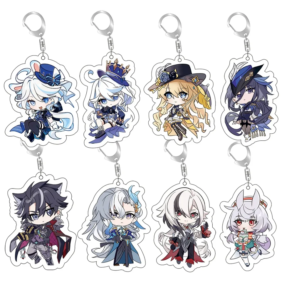 Game Genshin Impact akryl Keychain Lisa Minci Ganyu Keqing Figures Figures Kľúčové reťazce príslušenstvo taška prívesok dekora