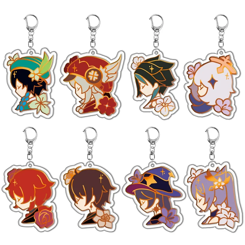 Game Genshin Impact akryl Keychain Nahida Venti Lisa Minci Amber Figures Kľúčové reťazce príslušenstvo taška prívesok dekora
