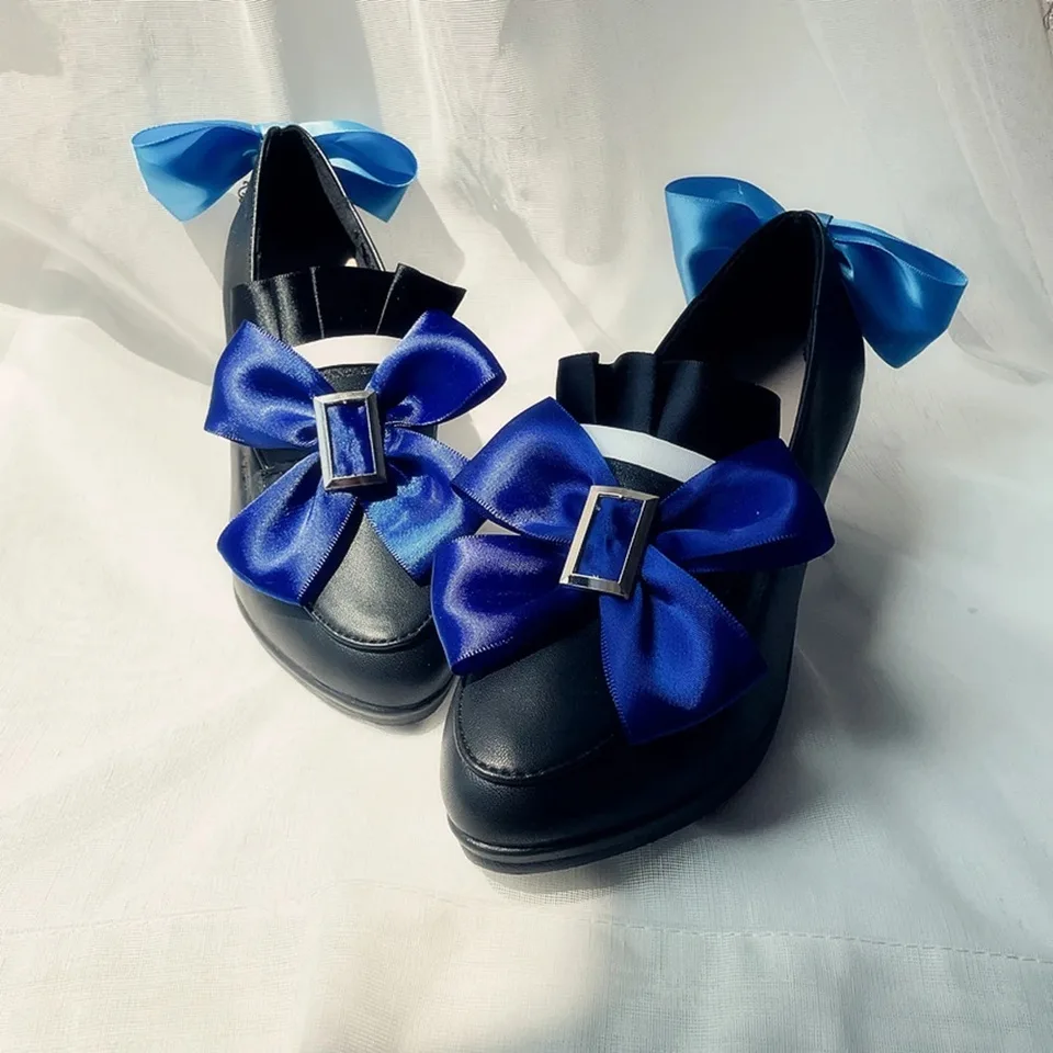 Game Genshin Impact fontaine furina cosplay topánky topánky topánky lolita luk vysoké podpätky Halloween maškaráda party