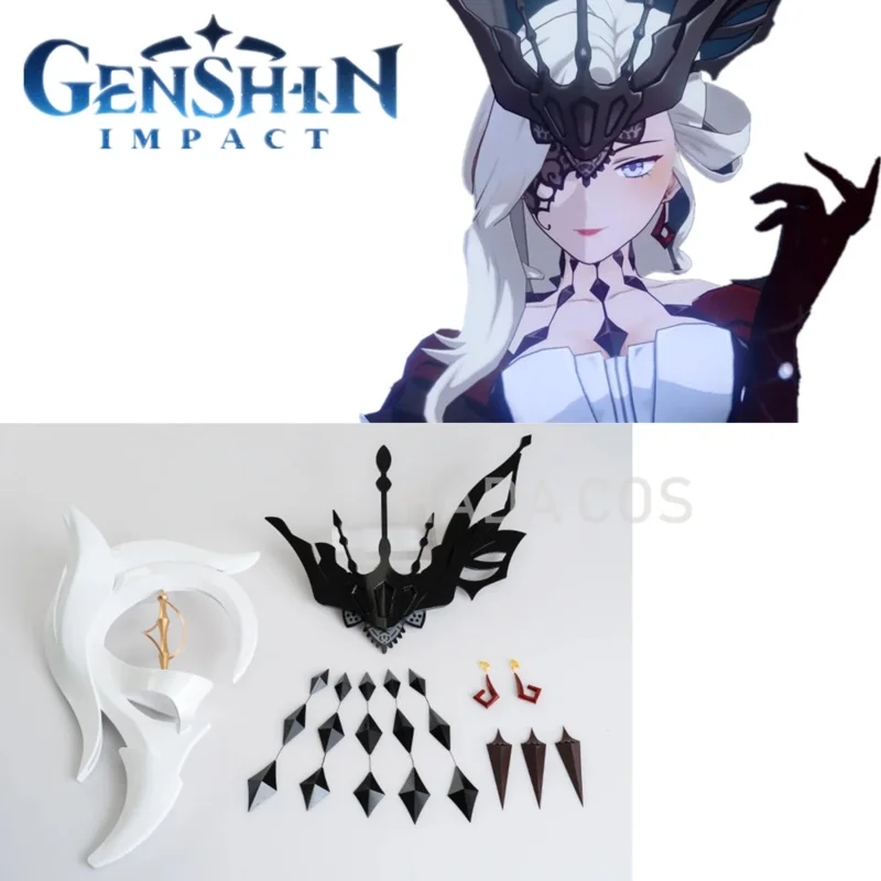 Game Genshin Impact LA Signora Cosplay rekvizity hlavy náhrdelník náhrdelník náušnice Cosplay cos coscccessoress
