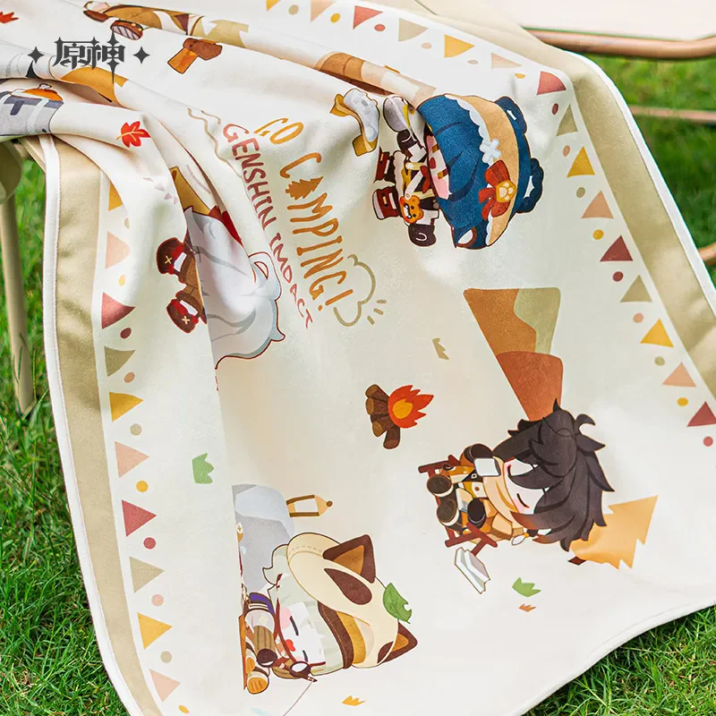 Game Genshin Impact Oficiálny oficiálny Mihoyo Fashion Authentic Anime Game Camping Series Woollen Carpet Gorou Kazuha Zhongli Sayu Paimon