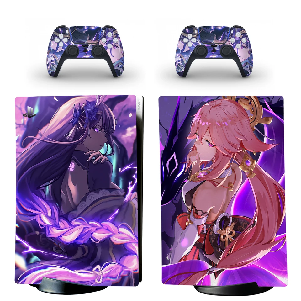 Game Genshin Impact PS5 Digital pokožka nálepky na nálepku pre konzolu a regulátory PS5 Skin Sticker Vinyl