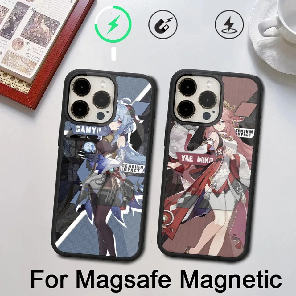 Game Genshin Impact Puzdet pre iPhone 14 13 12 11 15 Pro Max Plus Magsafe Magnetic Cover
