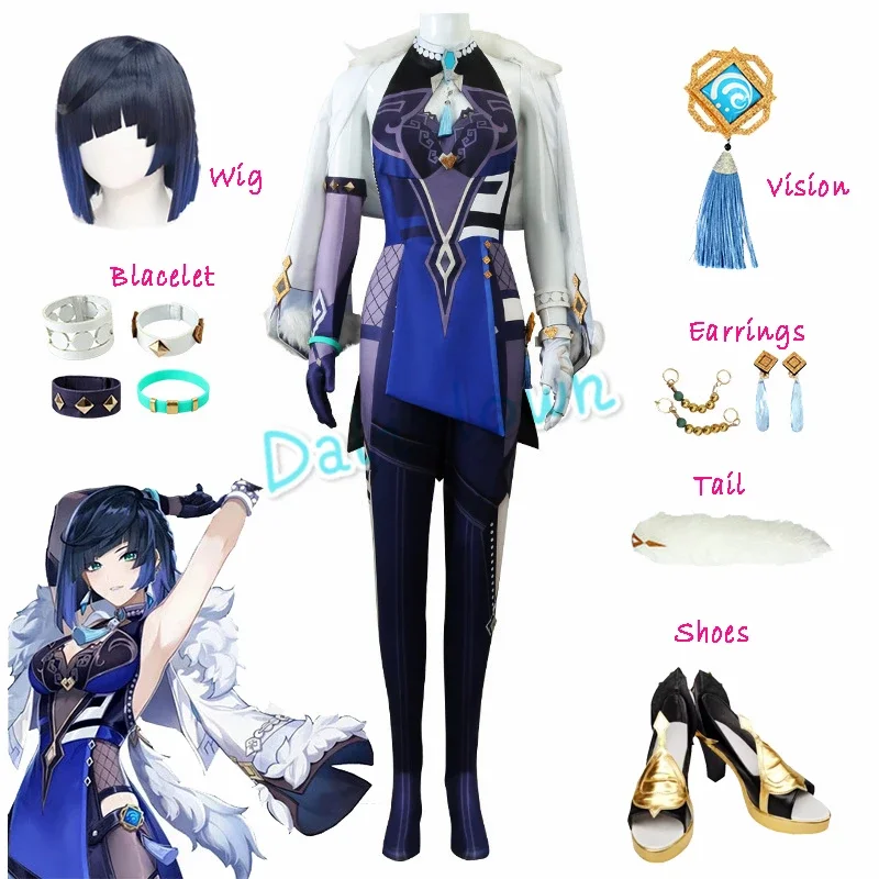 Game Genshin Impact Yelan Cosplay kostým sexy Yelan Bunny Liyue Hydro plnú súpravu parochňu Halloween outfit plus veľkosť ye lan kostým wx