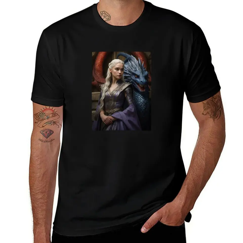 Game of Thrones: Legendárny Daenerys Targaryen Portrét výtlačky Tričko Roztomilé oblečenie anime Trinky oblečenie pre mužov