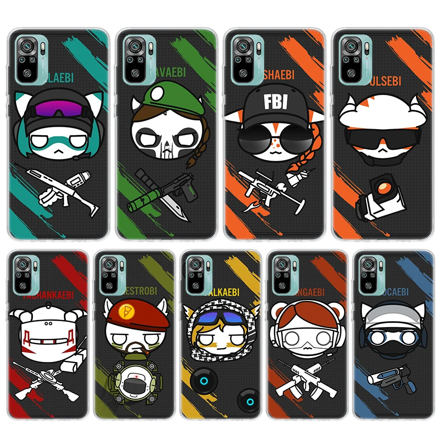Game R-Rainbow-SIX Siege Soft Soft Pase pre Xiaomi Redmi Note 12S 13 11S 10 Pro 10S 11t 9S 8T 8 11E Plus plus 7 Cove Cove