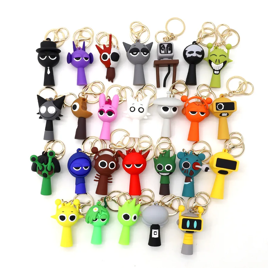 Game Sprunki Keychain Cartoon Cutoen Cute Sprunki Raddy Doll Doll Keyring for Men Dámske taška na autá Pendant šperky fanúšikov