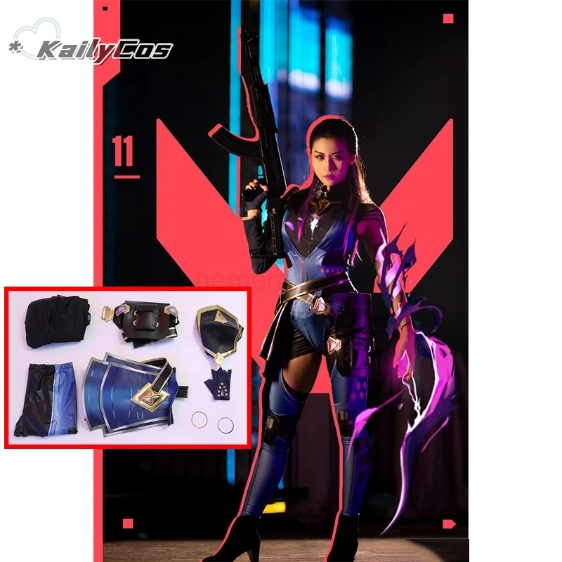 Game Valerant cos Reyna Cosplay kostým anime hra Valožná žien žien kombinézy Halloween Party oblečenie pre dámy
