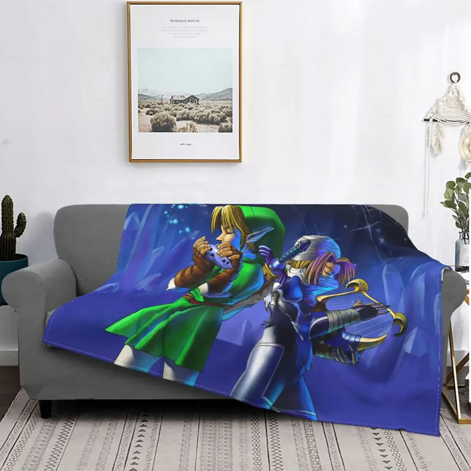 Game Z-Zelda Link Cartoon Prikrývky fleece celú sezónu prenosná prikrývka mäkkého hádzania pre postele cestovné hody