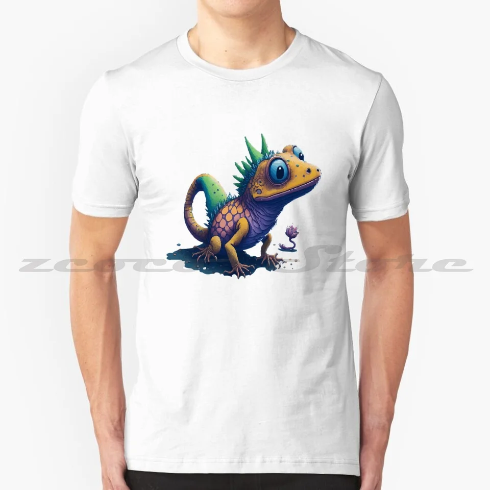 Gamer _ S Perfektný rozkošný valoník Gekko (8) Tričko 100% bavlna Pohodlné vysokokvalitné herné krídlo hier Dizzy Gecko