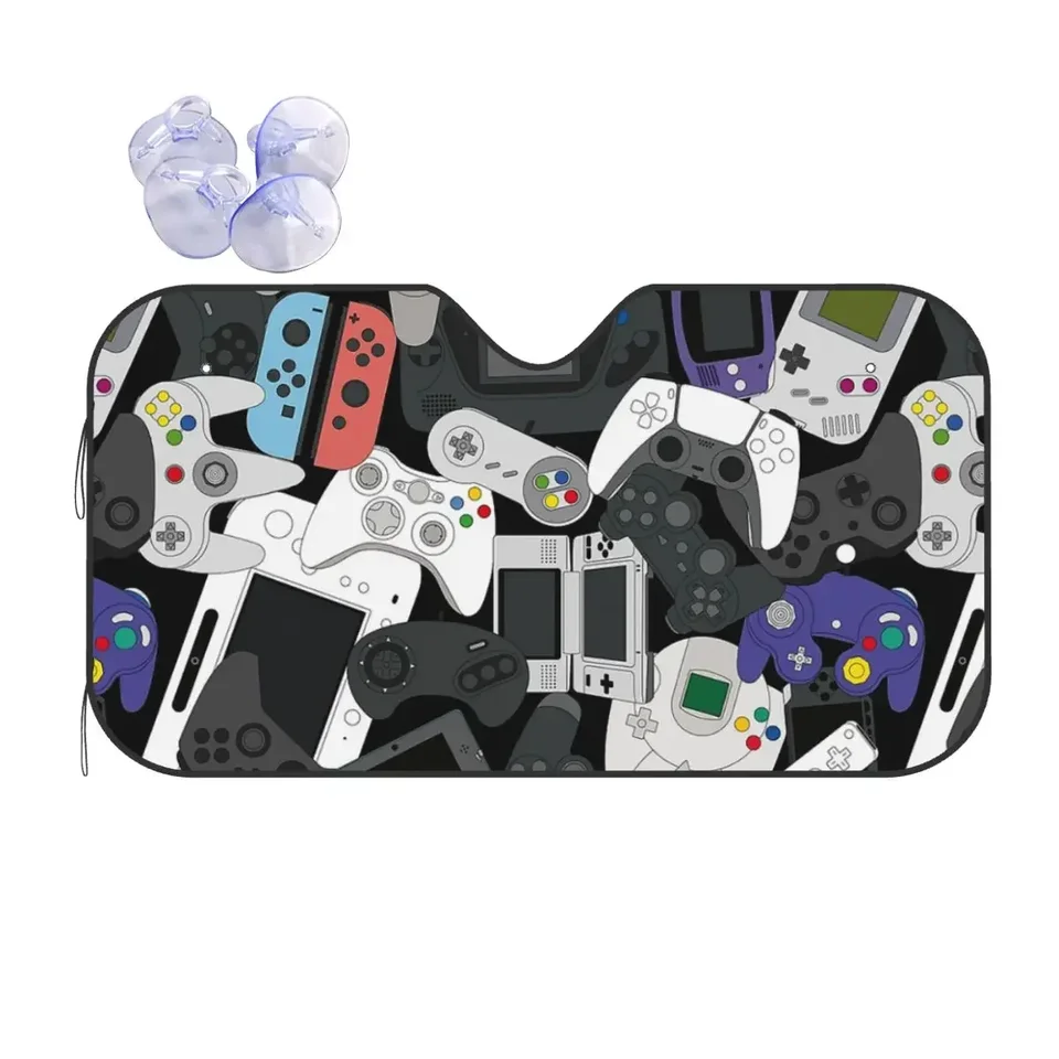 Gamer Controller All Fashion Sunshade Weincreen 70x130CM Video Game Gaming Foils Sunshade Visor Solar Protect