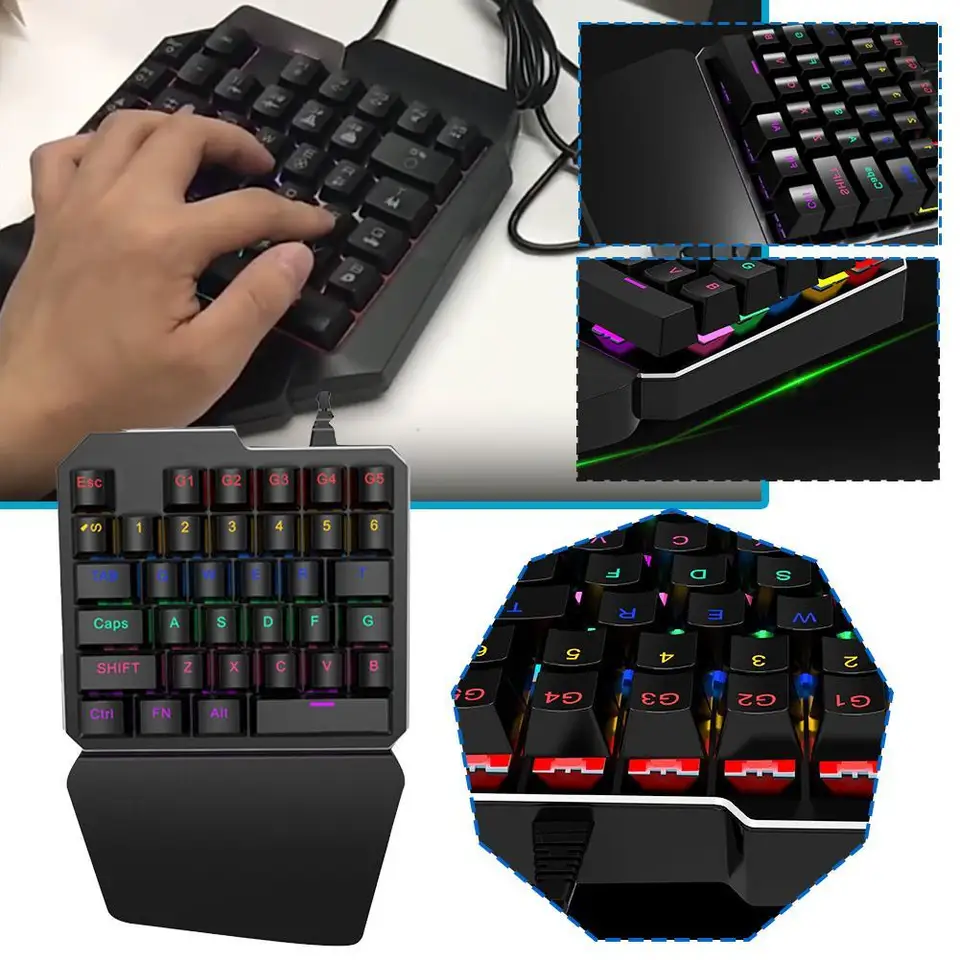 Gamwing K9 káblové jednostranné mechanické herné klávesnicu s odpočinkom zápästia RGB Dýchanie podsvietenia plávajúce kľúče ergonomický dizajn