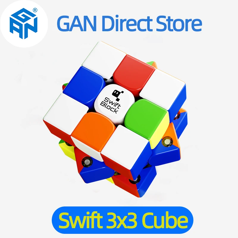 Gan Swift Block 3x3 Cube Magnetic Speed ​​Cube bez nálepky Swift 355S 3x3 Professional Magic Cube Gan Magnetic Hračky pre deti