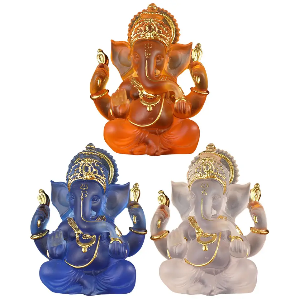 Ganesha figurín šťastné bohatstvo indický slon boh bohov pre domácu dekoráciu