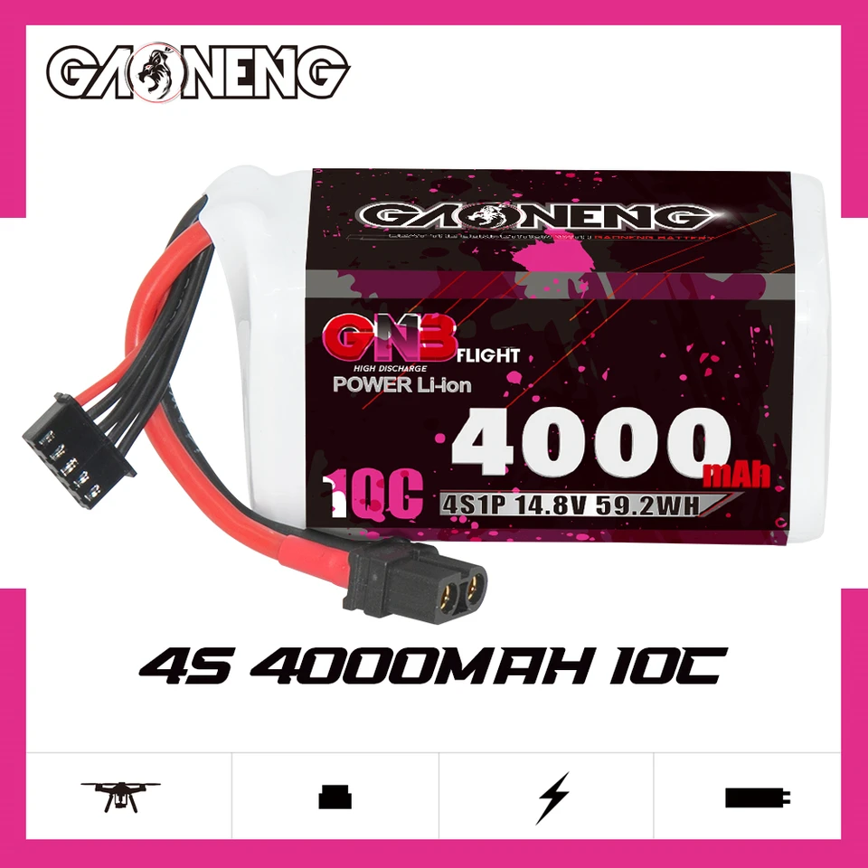 Gaoneng GNB 4000MAH 4S 10C 20C 14,8V X60 21700 Li-ion batéria 7 palcov 300 mm až 380 mm fpv