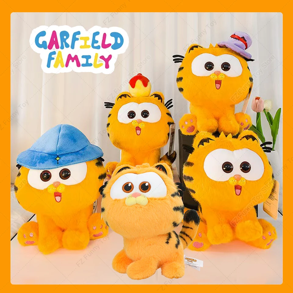 Garfield Odie Originálna plyšová hračka Garfield Cat v mäso Roll Popcorn Style Fliped Dolls Roztomilý film okolo výrobkov vianočný darček