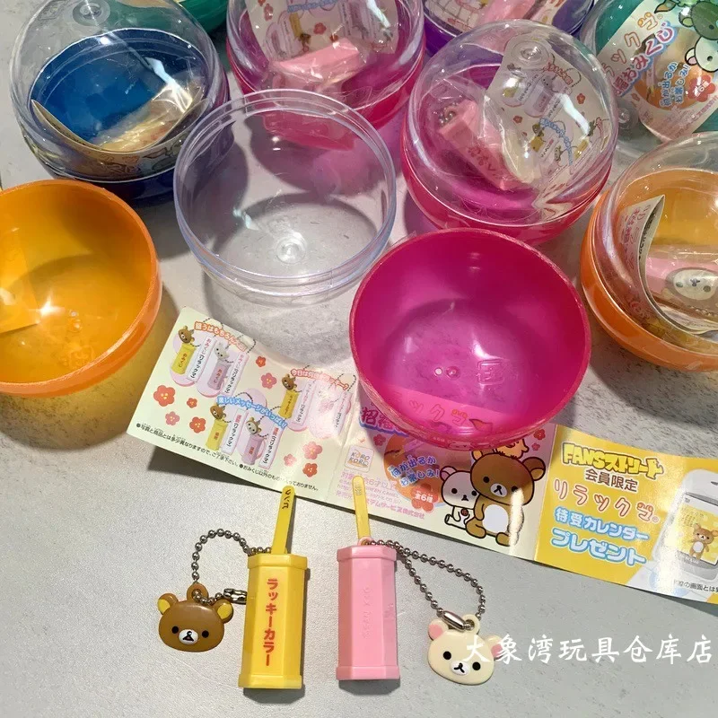 Gashapon Capsule Toy Hray Rilakkumas prívesok Keychain roztomilý karikatúra Little Bear Action Figures Model hračky stolová dekorácia detské darček