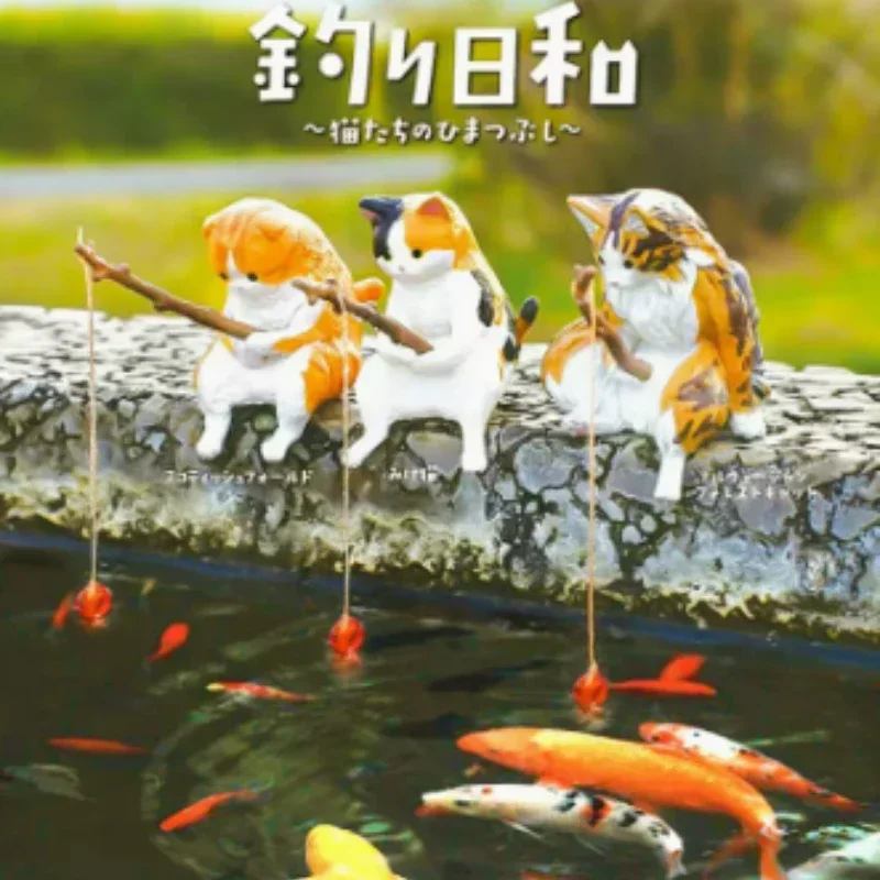 Gashapon kapsula hračky na rybolov mačiek Kreatívne ozdoby tank Miniatúrne dekorácie mini bábiky figuríny darčeky