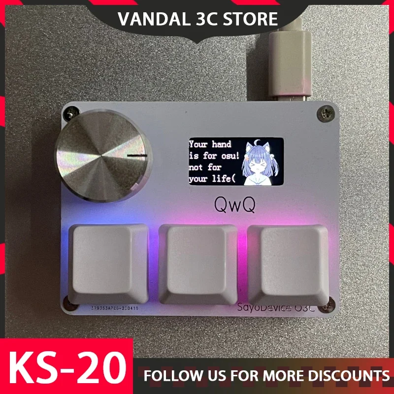 Gateron KS-20 Vlastný biely spínač Sayodevice OSU O3C Rapid Trigger Magnetic Switche Klávesnica s gombíkovou obrazovkou Kopírovanie pasty Shotcut