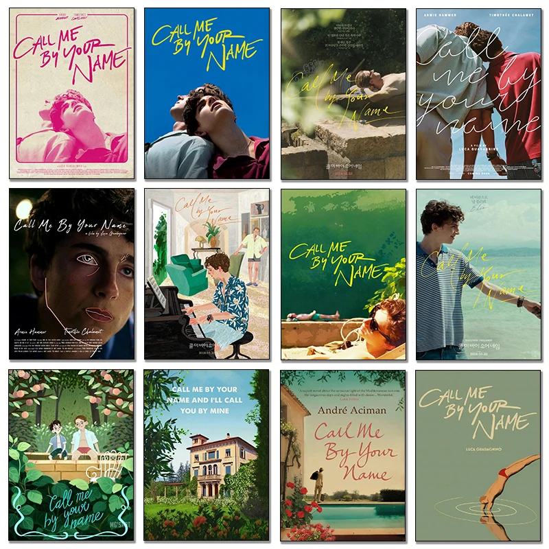 Gay Love Movie Call Me By Your Name Timothee Chalamet Movie Plagát Canvas Painitng a Tlač nástenného umenia pre domácu obývaciu izbu Výzdoba