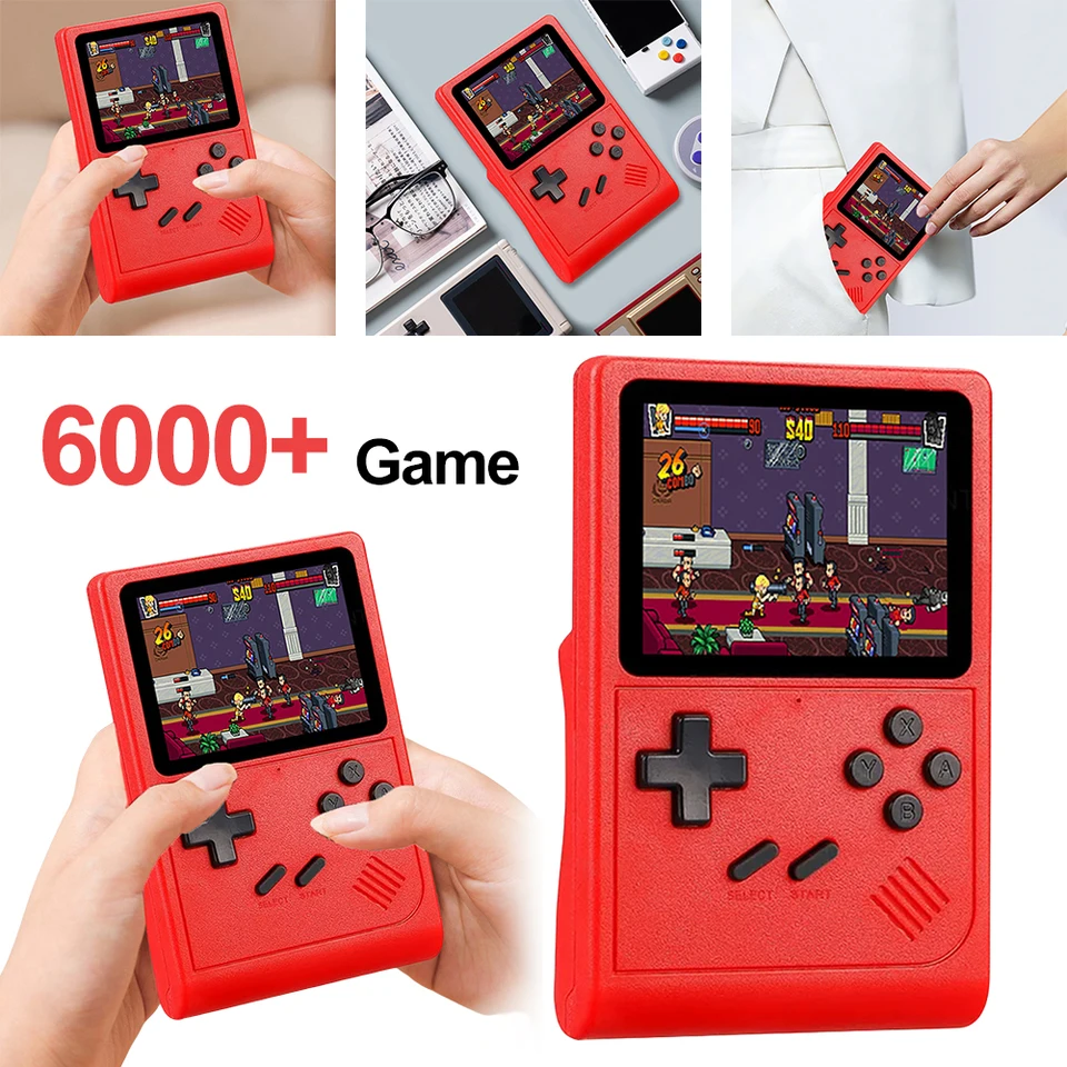 GB300 vrecková herná konzola Vstavaná 8G 3,0 palcová obrazovka TV Retro Video Game Console 6000+ Games AV výstup 800 mAh pre deti dospelých