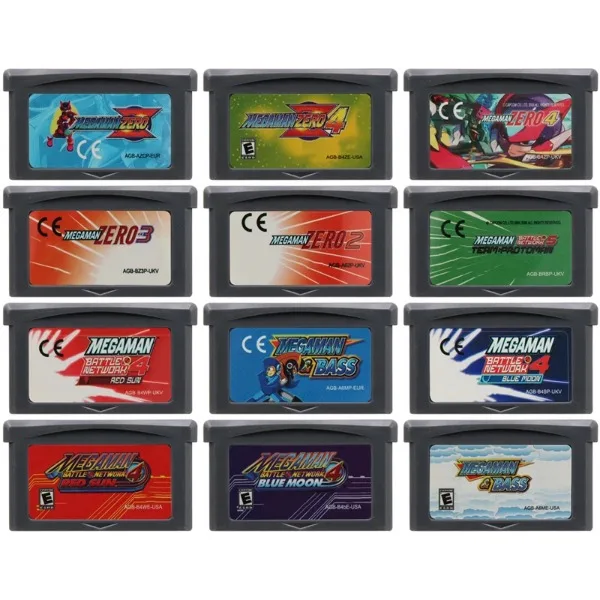 GBA 32 bitovú videohru Console Console Card Mega Man Series Bass Red Sun Blue Moon Zero 1 2 3 4
