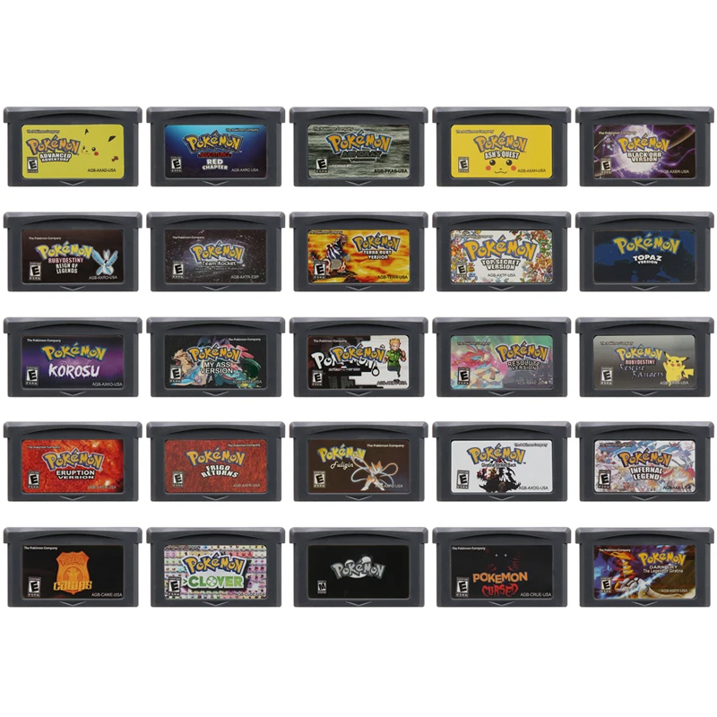 GBA Video Game Cabtridge 32 bit hier Card Pokemon Adventures Red Chapter Ashgray Clover Creepy Black My Ass