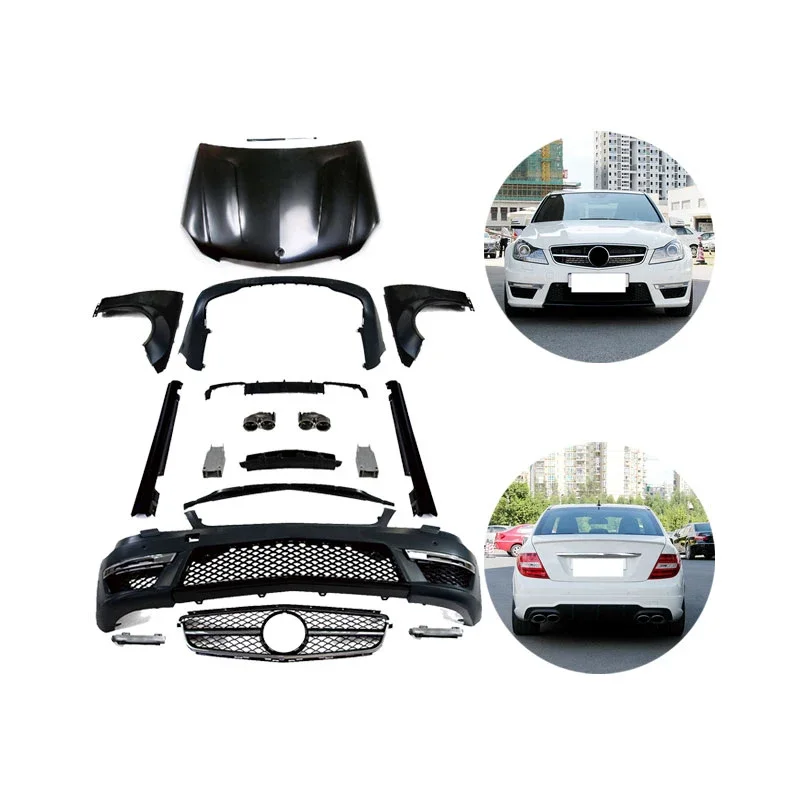 GBT - Rýchle prepravné auto ladenie dielov Facelift Konverzia pre Mercedes C Class C63 W204 AMG Wide BodyKit for Mercedes