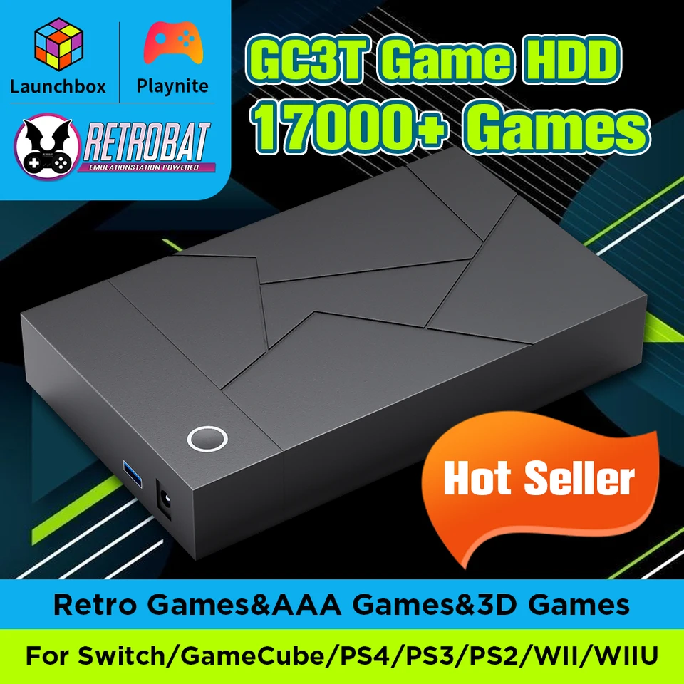 GC 3T Prenosný emulátor herné herné hdd retro videohry konzol so 17000+ 3D/PC hier pre PS4/Switch/PS3/GameCube/PS2/Wiiu/Wii/PS