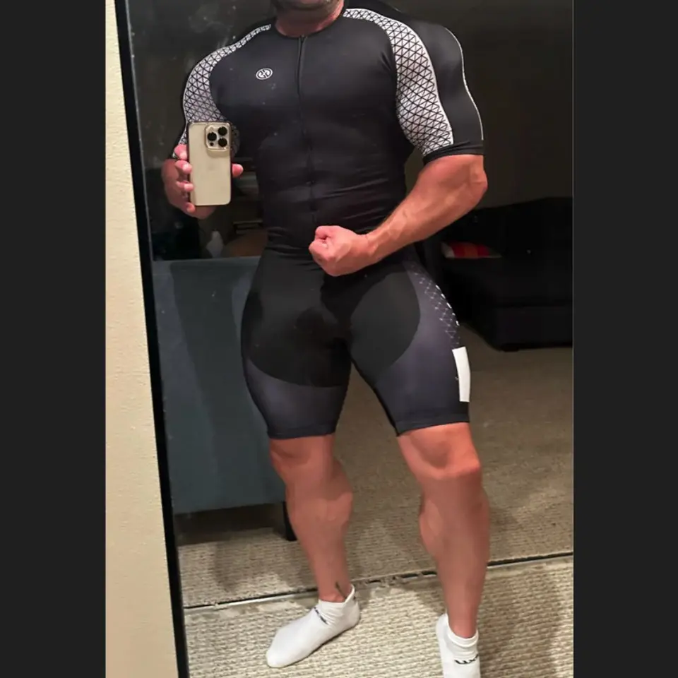 Gcbig-Short Ruckves Triatlon Suit for Men, Road BodySuit, Roller Corler, Bicycle, Surf Consuits, Swimming, One Deting