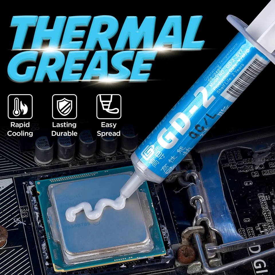 GD900 GD-2 Termálna vodivá masvatá pasta pre počítačové chladiace procesory CPU GPU chladiče chladičov omietkového chladenia BA4 BX7 BS3