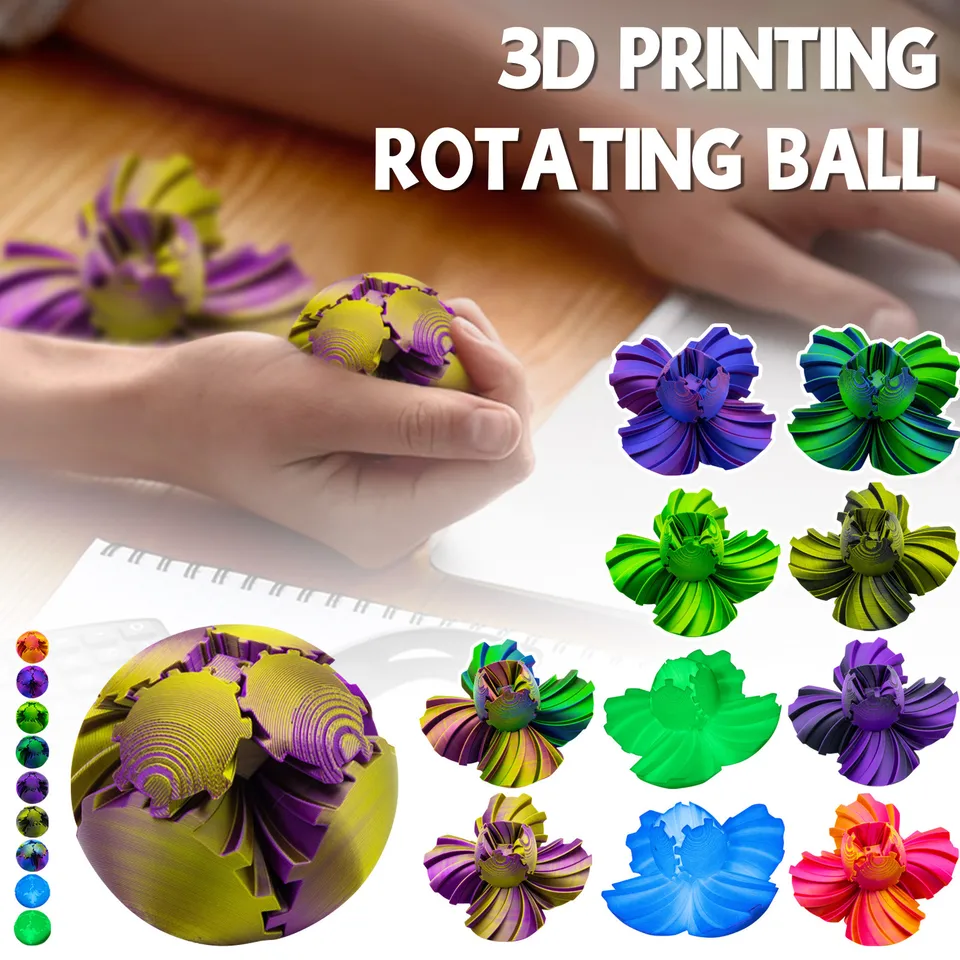 Gear Ball 3D tlačená guľa Spin gall lopta gall kocka fidget hračky prevodovky pre ples loptičku fidget hračky hračky hračky pre stres relaxation