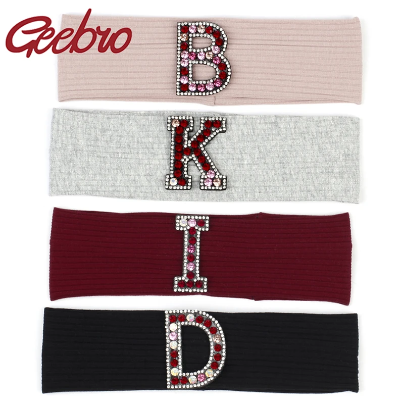 Geebro Dievčatá chlapci chlapci Multicolor Smbinestones Letter Ribiní čelenky pre batoľatá deti hlavy pre deti