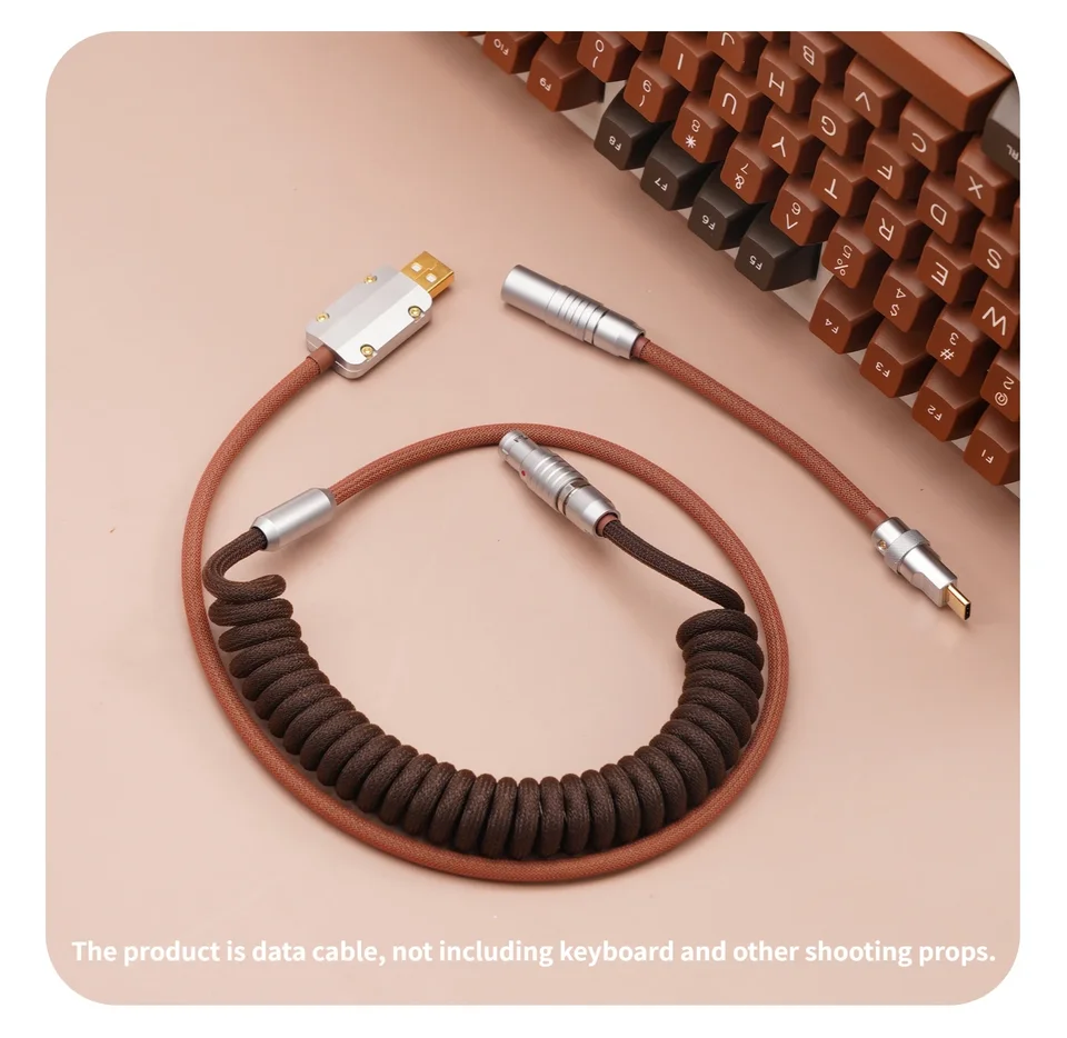 GeekCable Prispôsobený počítač Mechanical Keyboard Dátová kábel GMK téma SP Keycap Line Chocolate Tycoon