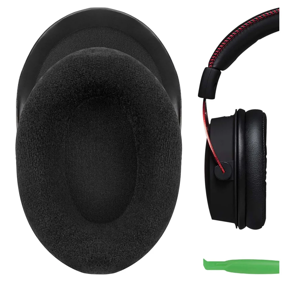 Geekia Velor Nahradenie ušných vankúšikov pre Hyperx Cloud III Cloud II herné headsetové vankúše, uši šálky na opravu uší (čierna)