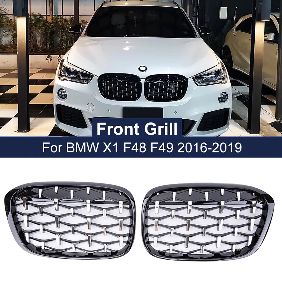 Geetha Car Diamond Front Kidney Grille Grill Racing Grill pre BMW X1 F48 F49 2016 2017 2018 2018 2019 Meteor Style Grills Grills Styling diel