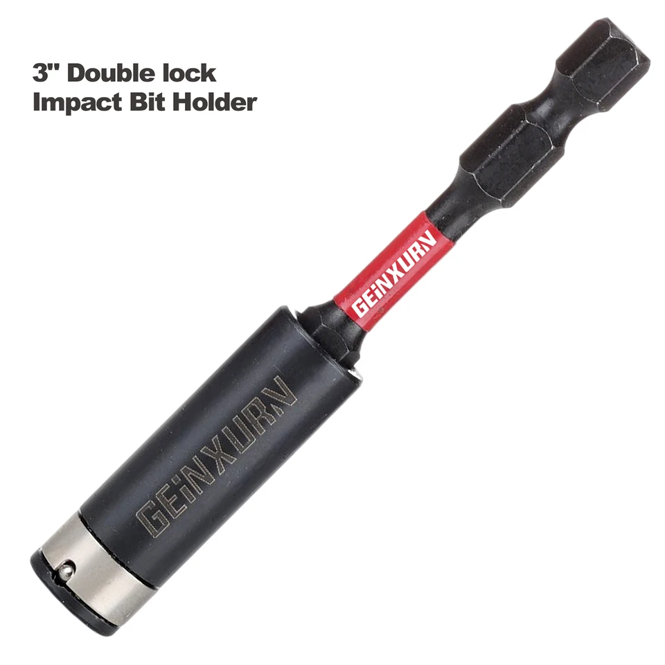 Geinxurn 3inches náraz magnetický skrutkovač bit bit, zliatinová oceľ hex hex hexová držiak na predlžovanie držiaka vŕtačky bit