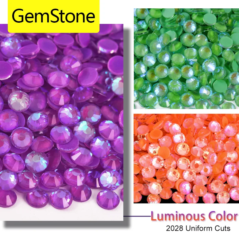 Gemstone non hotfix kamienky Svetlá sklo Stras Stras Stras trblietky vysokokvalitné kryštály diamant pre nechtové umenie стразы 네일파츠